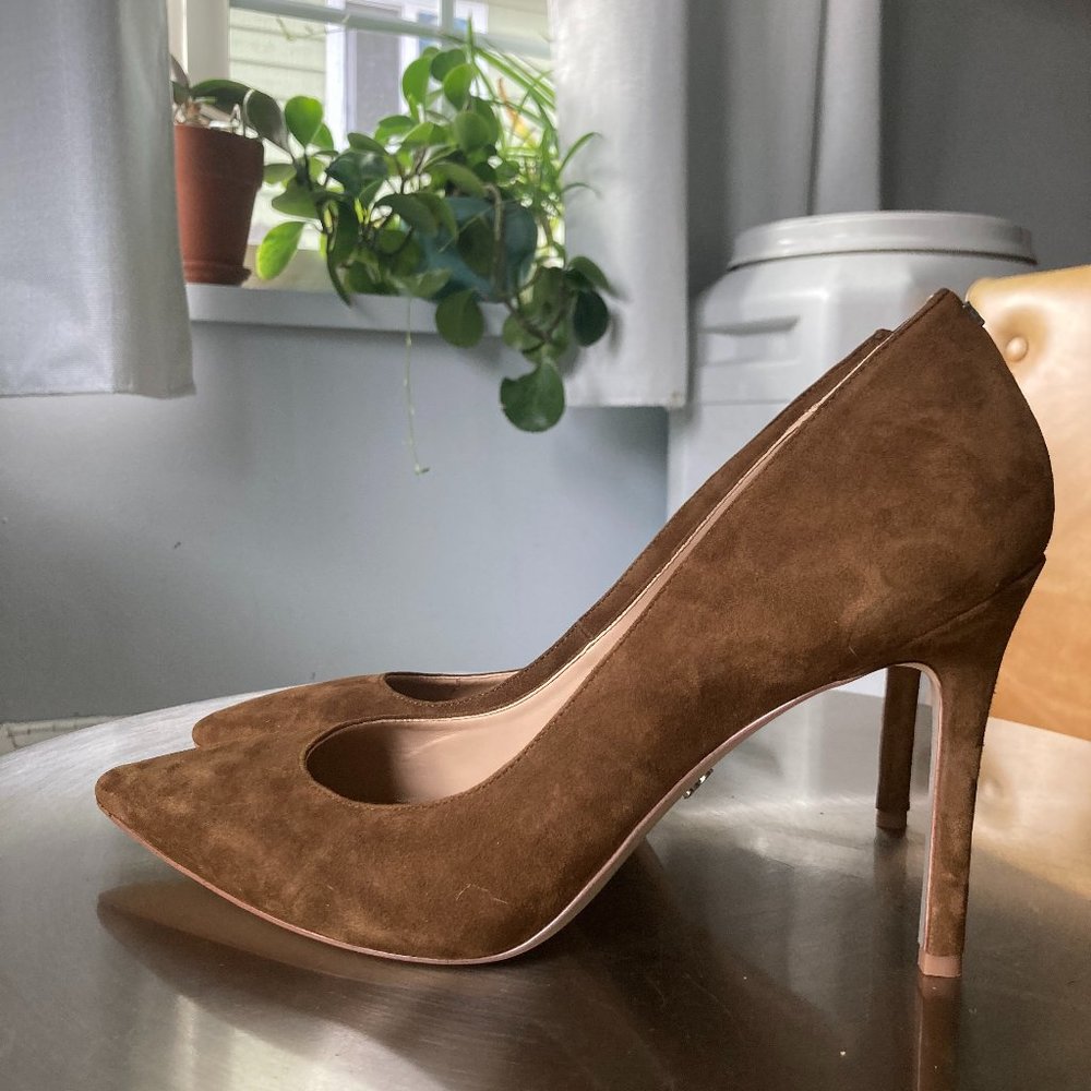 Sam Edelman Hazel Hazelnut Suede Pump Heel 9.5/9